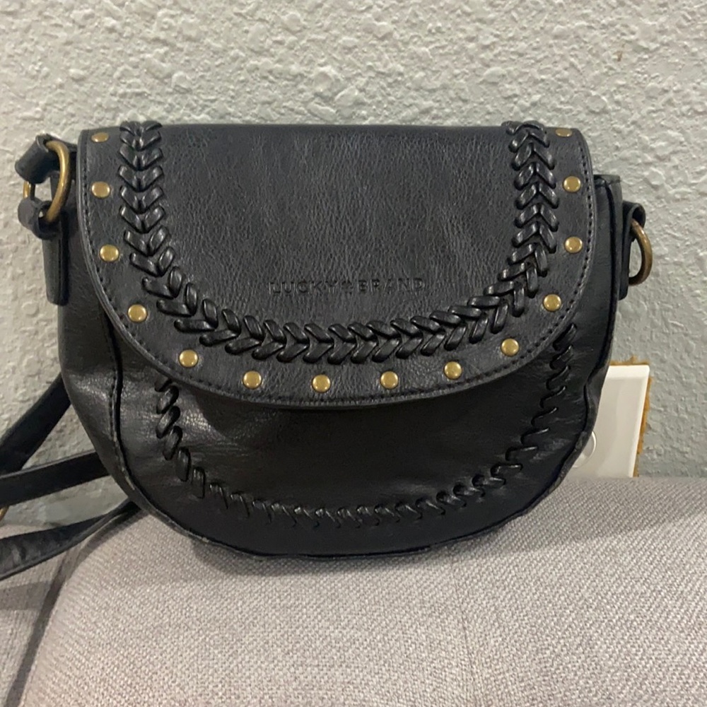Black leather lucky brand bag